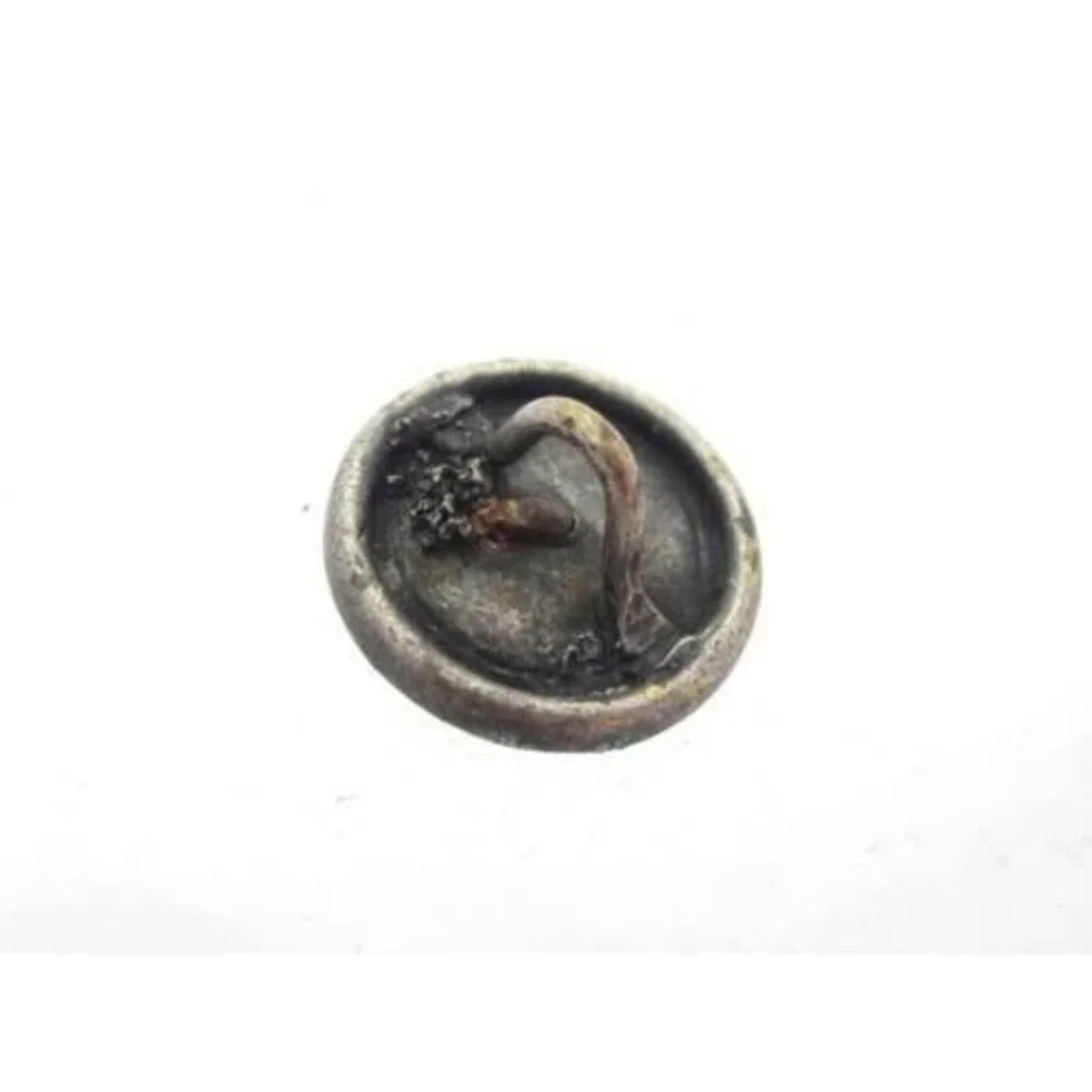 Antique Tiny Charming Cut Steel Old Silver Toned Design Vintage Collector Button
